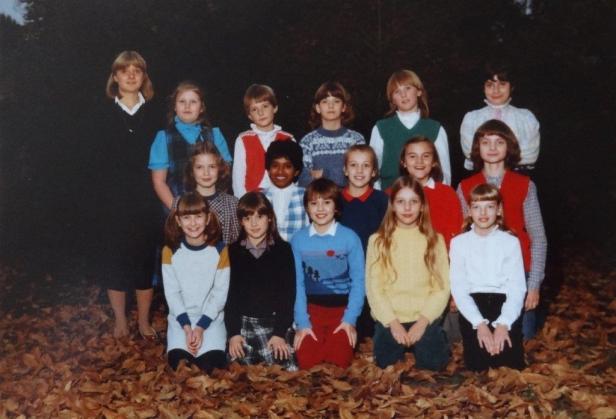 1980-1981 klasfoto 3e leerjaar Gonnie Brughmans, Sint Martinusschool, Vrije Gesubsidieerde School, Lindedreef 18